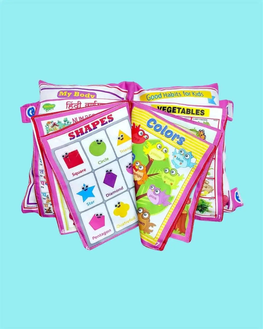 Baby Digital Printed Cotton Fabric Educational Alphabet Learning Soft Pillow Cushion Book